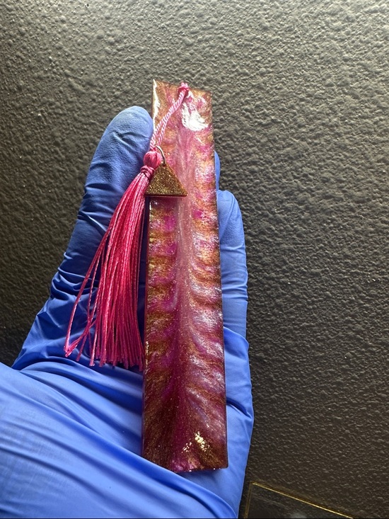Accessories - Handmade Pink Resin Tassel Bookmark